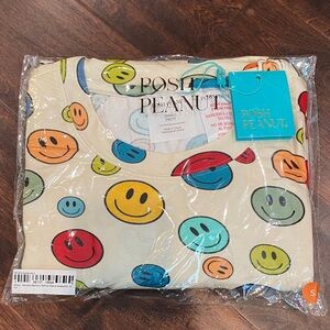Posh Peanut Bamboo Simon Smiley Face Women’s Balloon Sleeve Sweatshirt Small NWT